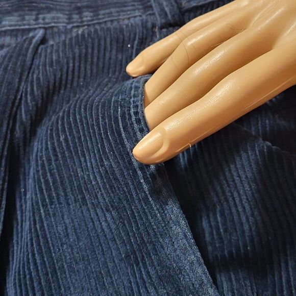 J A Banks VTG Corduroy Pleated Front Navy Blue Size W36/L30 Pants - Picture 5 of 9